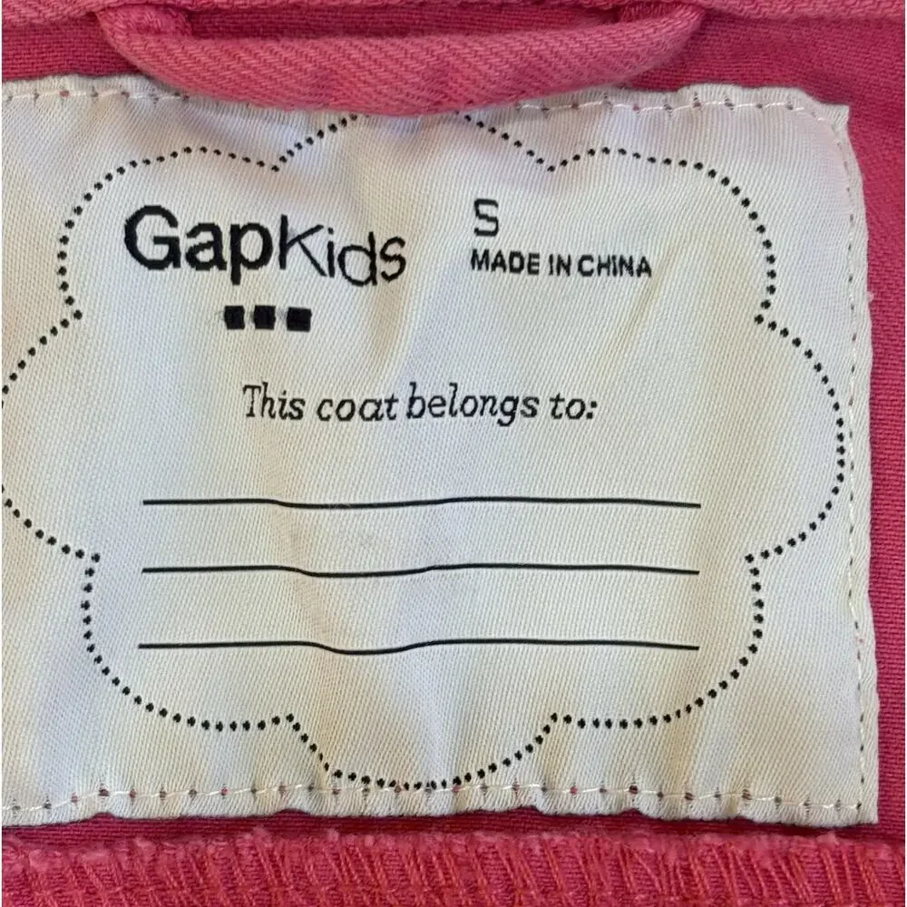 Gap Kids Girl's Pink Denim Jacket, Long Sleeves Snap Buttons Pockets Sz 5 Cute!